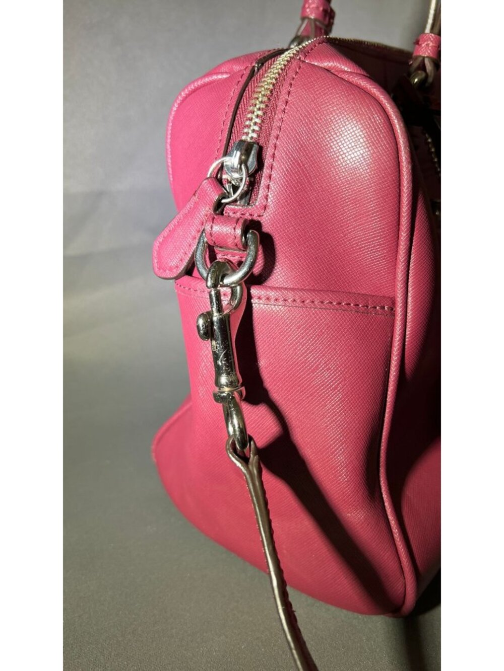 DAMAGED! Coach Peyton Leather Nancy Satchel Bag In Merlot E1492-F31403 - Picture 7 of 16